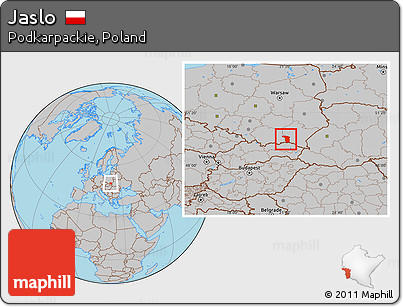 Gray Location Map of Jaslo