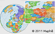 Political Location Map of Jaslo, within the entire country