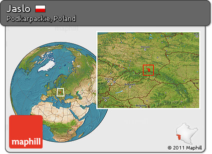 Satellite Location Map of Jaslo