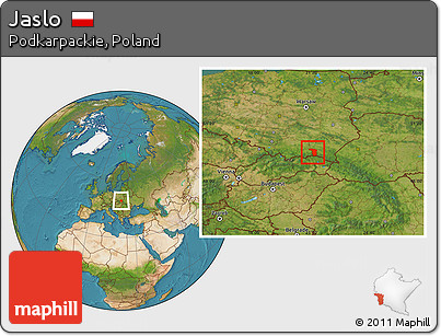 Satellite Location Map of Jaslo