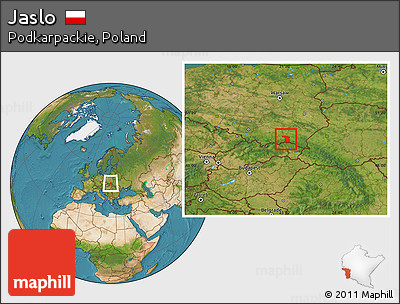 Satellite Location Map of Jaslo