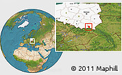 Satellite Location Map of Jaslo, highlighted country