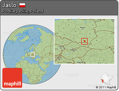 Savanna Style Location Map of Jaslo