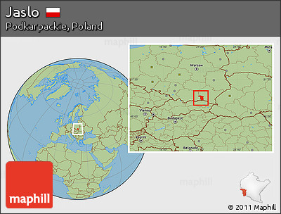 Savanna Style Location Map of Jaslo