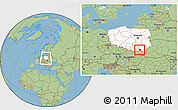 Savanna Style Location Map of Jaslo, highlighted country, within the entire country