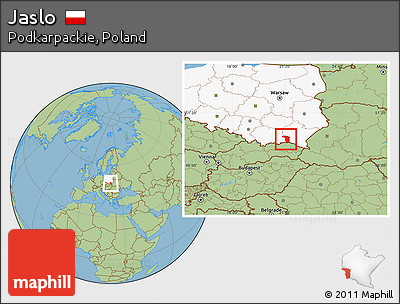 Savanna Style Location Map of Jaslo, highlighted country