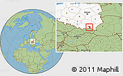 Savanna Style Location Map of Jaslo, highlighted country