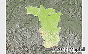 Physical Map of Jaslo, darken, semi-desaturated