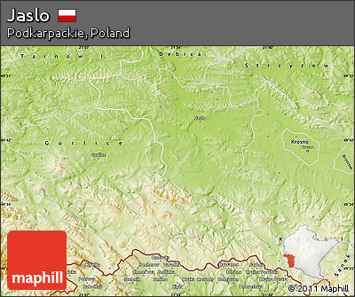Physical Map of Jaslo