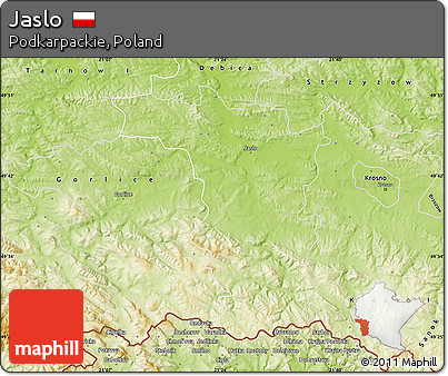 Physical Map of Jaslo
