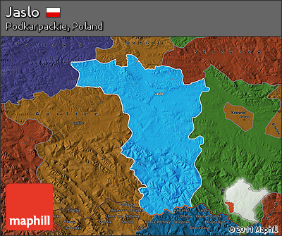 Political Map of Jaslo, darken