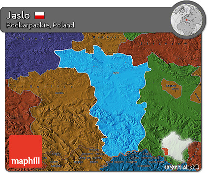 Political Map of Jaslo, darken