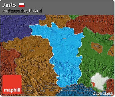 Political Map of Jaslo, darken