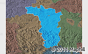 Political Map of Jaslo, darken, semi-desaturated