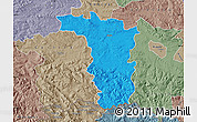 Political Map of Jaslo, semi-desaturated