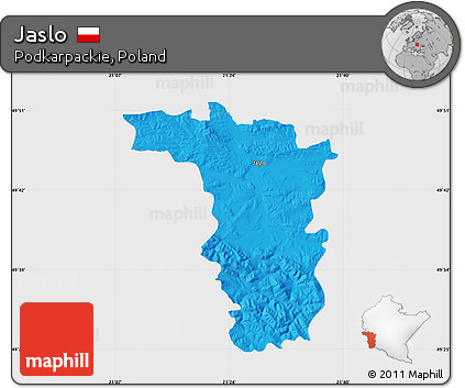 Political Map of Jaslo, single color outside