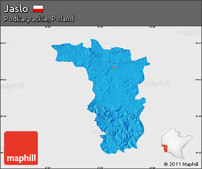 Political Map of Jaslo, single color outside