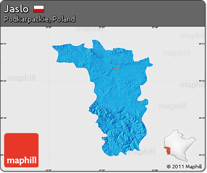 Political Map of Jaslo, single color outside