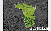 Satellite Map of Jaslo, darken, desaturated