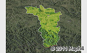 Satellite Map of Jaslo, darken, semi-desaturated