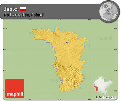 Savanna Style Map of Jaslo, single color outside