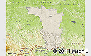 Shaded Relief Map of Jaslo, physical outside