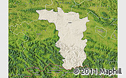 Shaded Relief Map of Jaslo, satellite outside