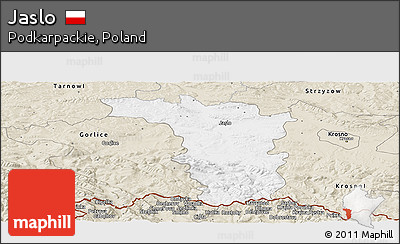 Classic Style Panoramic Map of Jaslo