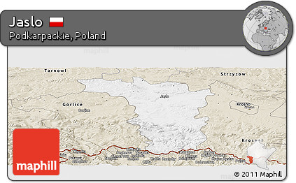 Classic Style Panoramic Map of Jaslo