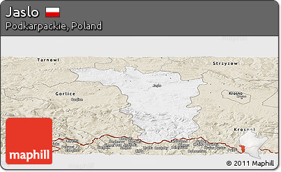 Classic Style Panoramic Map of Jaslo