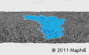 Political Panoramic Map of Jaslo, darken, desaturated