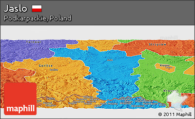Political Panoramic Map of Jaslo