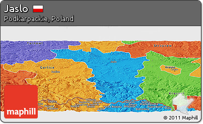 Political Panoramic Map of Jaslo