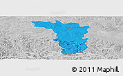 Political Panoramic Map of Jaslo, lighten, desaturated