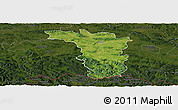 Satellite Panoramic Map of Jaslo, darken