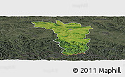 Satellite Panoramic Map of Jaslo, darken, semi-desaturated