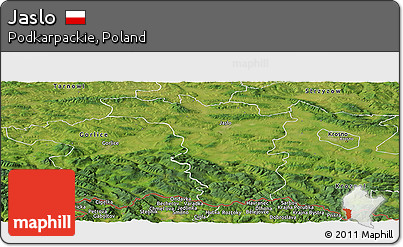 Satellite Panoramic Map of Jaslo