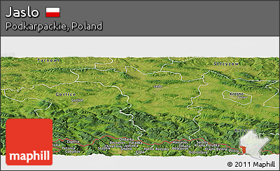 Satellite Panoramic Map of Jaslo