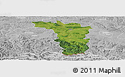 Satellite Panoramic Map of Jaslo, lighten, desaturated
