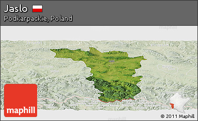Satellite Panoramic Map of Jaslo, lighten