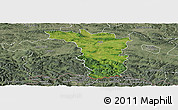 Satellite Panoramic Map of Jaslo, semi-desaturated