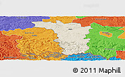Shaded Relief Panoramic Map of Jaslo, political outside