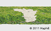 Shaded Relief Panoramic Map of Jaslo, satellite outside