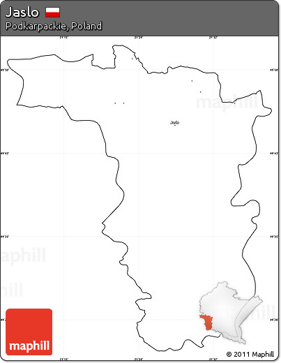 Blank Simple Map of Jaslo, cropped outside