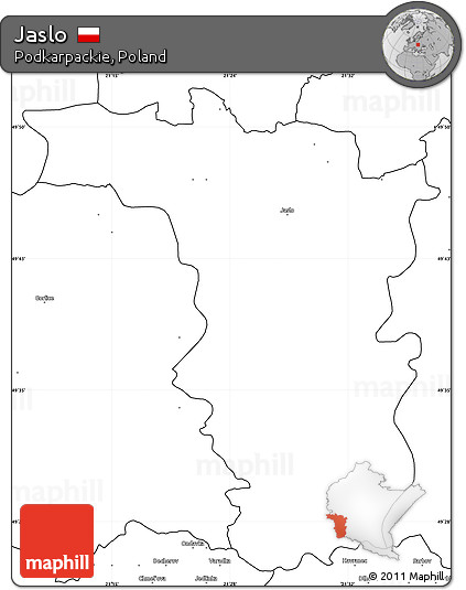 Blank Simple Map of Jaslo