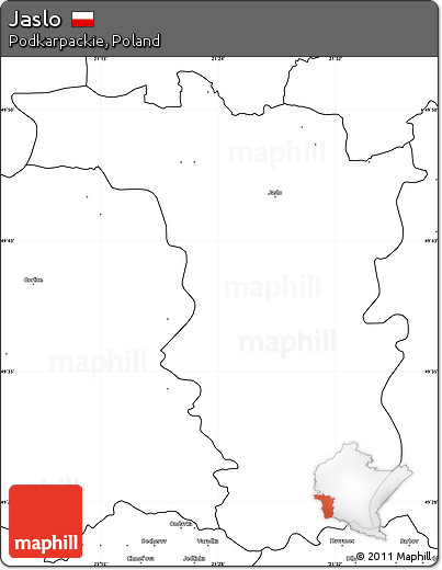 Blank Simple Map of Jaslo