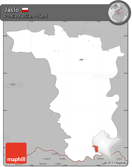 Gray Simple Map of Jaslo
