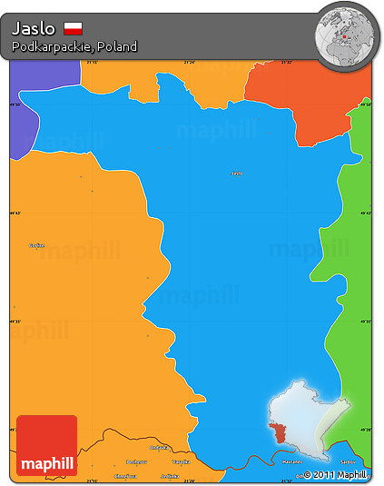 Political Simple Map of Jaslo