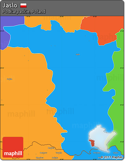 Political Simple Map of Jaslo