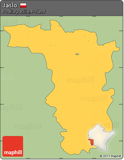 Savanna Style Simple Map of Jaslo, cropped outside